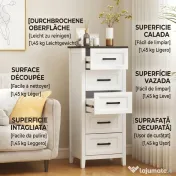 HOMCOM comodă înaltă și îngustă | Aosom Romania 