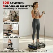 SPORTNOW Platformă Vibrantă cu 120 Niveluri de Viteză, 5 Programe și Lumină LED, Silențioasă, pentru Exerciții Acasă cu Benzi de Rezistență pentru Arderea Grăsimilor și Drenaj Limfatic | Aosom Romania 