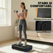 SPORTNOW Platformă Vibrantă cu 120 Niveluri de Viteză, 5 Programe și Lumină LED, Silențioasă, pentru Exerciții Acasă cu Benzi de Rezistență pentru Arderea Grăsimilor și Drenaj Limfatic | Aosom Romania 