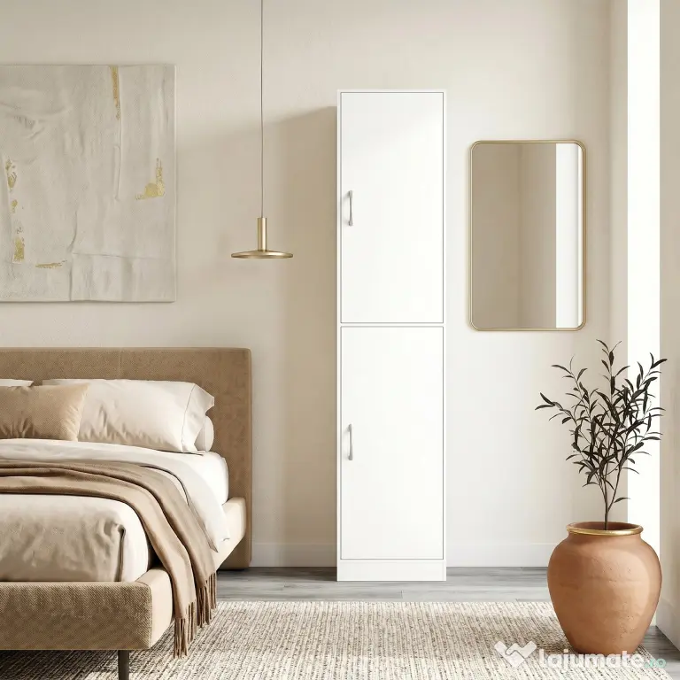 HOMCOM Bibliotecă Înaltă 180 cm, Raft Modern cu 5 Niveluri Reglabile, Mobilier Independent pentru Living, Dormitor, Birou, Alb | Aosom Romania
