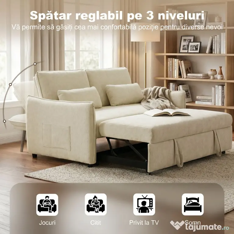 HOMCOM 2 colțar extensibil saltea pregătit transformabil | Aosom Romania