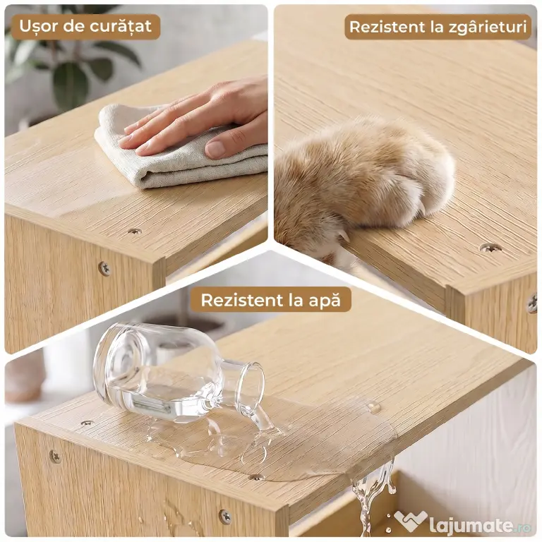HOMCOM Bibliotecă de Colț cu 5 Polițe, Design Rotativ 350°, Lemn/Alb | Aosom Romania
