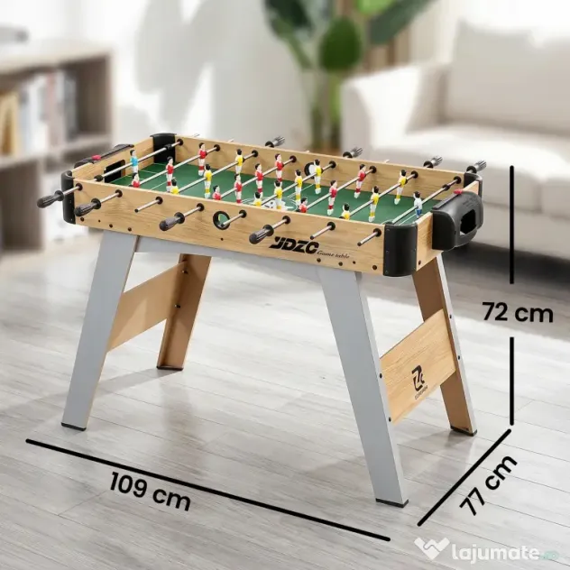 SPORTNOW Fotbal de Masă, 89 cm, Set Joc, Marcatori Manuali, Stejar Galben | Aosom Romania