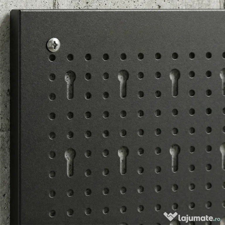 HOMCOM Set de 28 Panouri Perforate pentru Perete cu Cârlige și Suporturi, Negru și Roșu