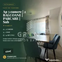 Ap 3 camere | 2 BALCOANE | PARCARE | Sub Cetate/Parc Poligon