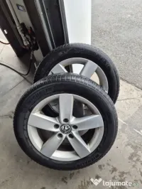 Set 4 Jante Aliaj VW 16" + Anvelope All Season 205/55 R16 (Michelin/Continental) 