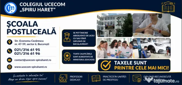 Înscrieri Școala Postliceală - Colegiul UCECOM Spiru Haret