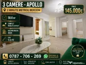 3 CAMERE - APOLLO - 2 MINUTE METROU BERCENI - 145.000€ 