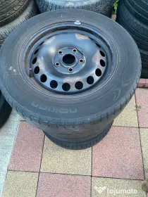 Jante tablă VW 15” ET47 5x112 +vară Nokian 195/65 R15