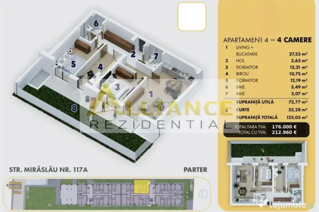4 camere cu gradina la 5 minute de metrou Berceni | Bloc Nou
