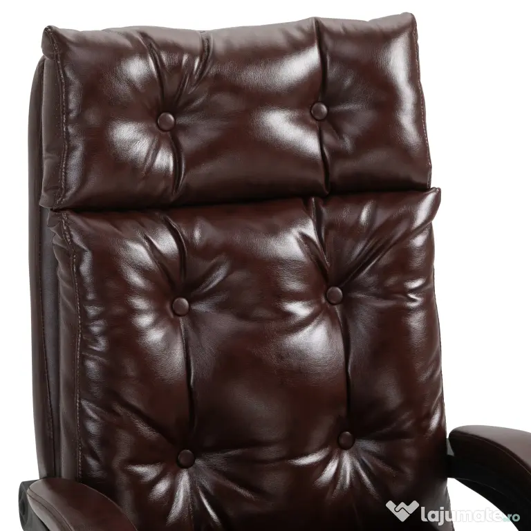 Vinsetto Scaun de Birou Ergonomic Suport pentru picioare Detasabil Inaltime Reglabila Maro