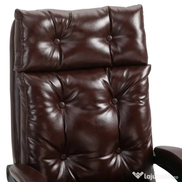 Vinsetto Scaun de Birou Ergonomic Suport pentru picioare Detasabil Inaltime Reglabila Maro
