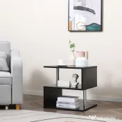 Homcom Masuta Joasa Salon – Lemn Negru 50×50×50 cm
