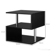 Homcom Masuta Joasa Salon – Lemn Negru 50×50×50 cm