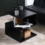 Homcom Masuta Joasa Salon – Lemn Negru 50×50×50 cm