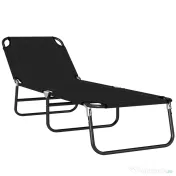 Outsunny Scaune de Piscina Sezlong Pliabile, Scaune de Bronzat