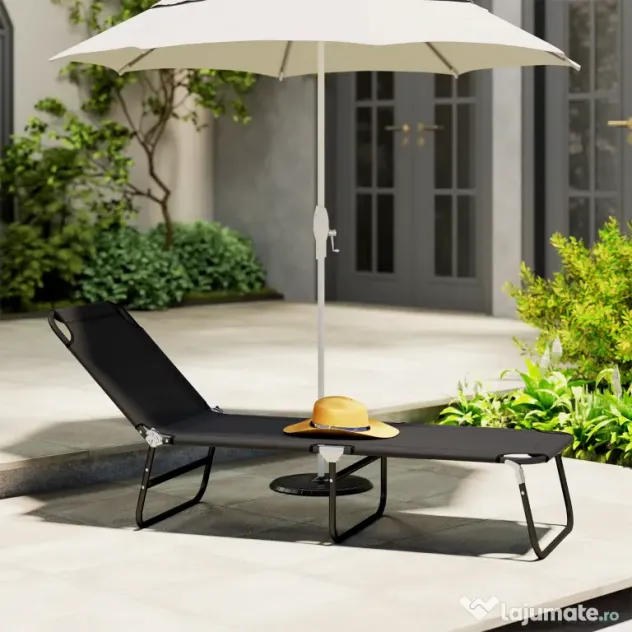 Outsunny Scaune de Piscina Sezlong Pliabile, Scaune de Bronzat