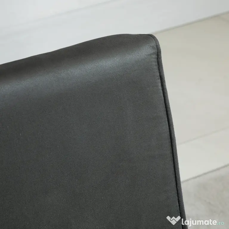 Homcom Fotoliu Pat Gri inchis – Transformabil cu Microfibra Moale
