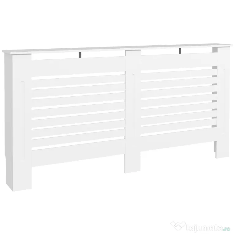 HOMCOM Acoperitor de Radiatoare cu Raft Portaoggetti, din Lemn, 152x19x81 cm, Alb