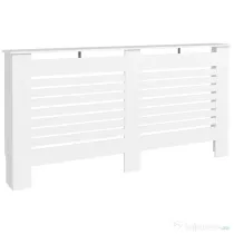HOMCOM Acoperitor de Radiatoare cu Raft Portaoggetti, din Lemn, 152x19x81 cm, Alb