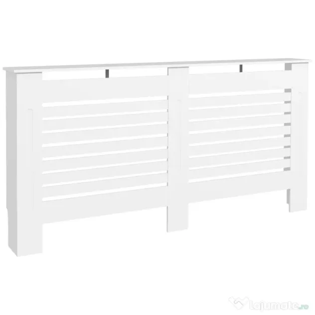 HOMCOM Acoperitor de Radiatoare cu Raft Portaoggetti, din Lemn, 152x19x81 cm, Alb