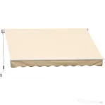 Outsunny Perdea Parasole Rulou de Perete de Extern Impermeabil in Aluminiu, Bej, 295x245 cm