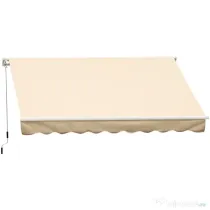 Outsunny Perdea Parasole Rulou de Perete de Extern Impermeabil in Aluminiu, Bej, 295x245 cm