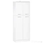 Homcom Dulap de depozitare, cu 2 compartimente și rafturi reglabile pentru dormitor living birou, 59×31×155 cm