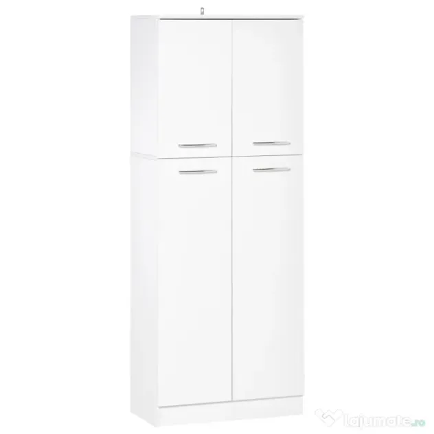 Homcom Dulap de depozitare, cu 2 compartimente și rafturi reglabile pentru dormitor living birou, 59×31×155 cm