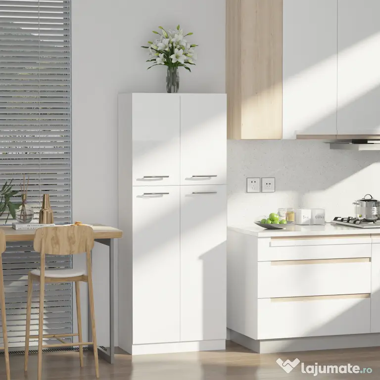 Homcom Dulap de depozitare, cu 2 compartimente și rafturi reglabile pentru dormitor living birou, 59×31×155 cm