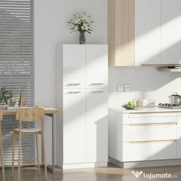 Homcom Dulap de depozitare, cu 2 compartimente și rafturi reglabile pentru dormitor living birou, 59×31×155 cm