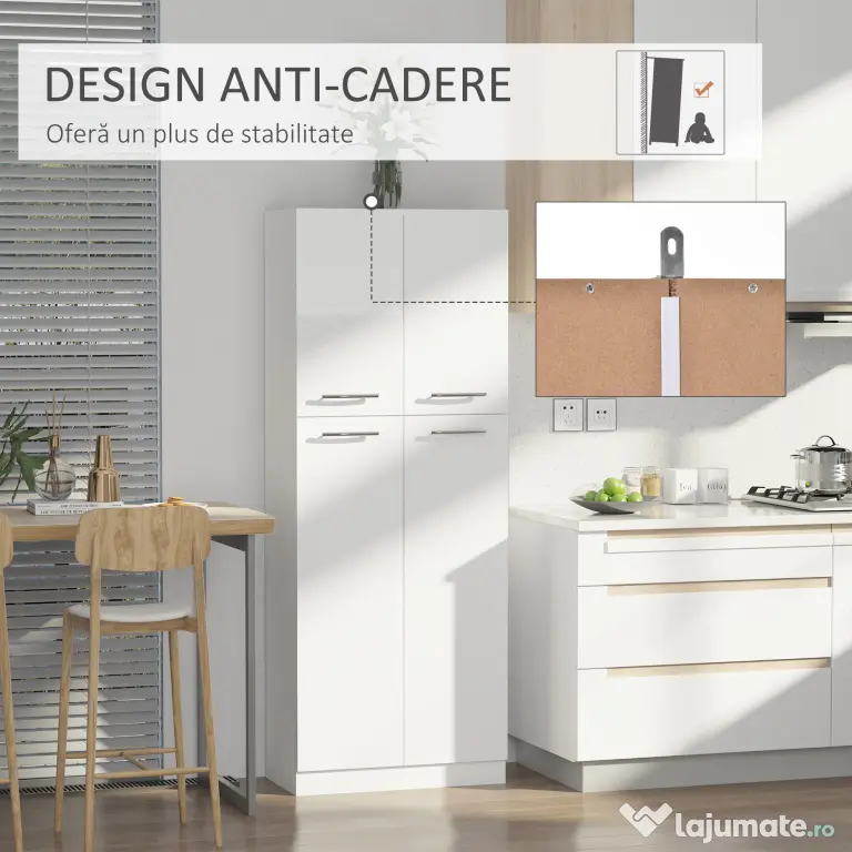 Homcom Dulap de depozitare, cu 2 compartimente și rafturi reglabile pentru dormitor living birou, 59×31×155 cm