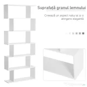 HOMCOM Librarie de Design Modern Rafturi Alb, 80x23x192cm 