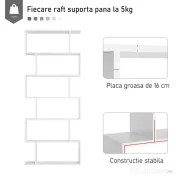 HOMCOM Librarie de Design Modern Rafturi Alb, 80x23x192cm 