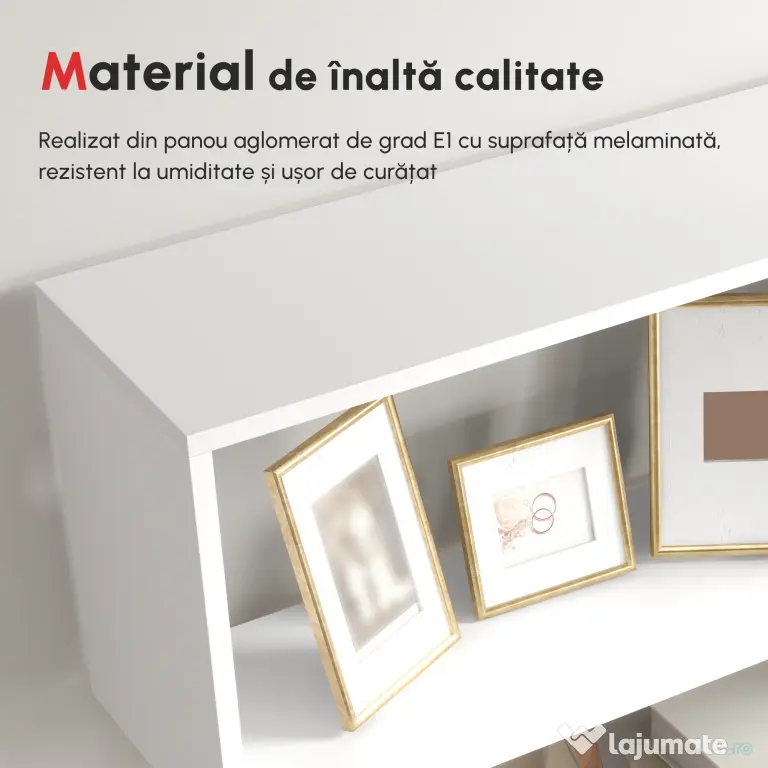 HOMCOM Librarie de Design Modern Rafturi Alb, 80x23x192cm