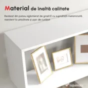 HOMCOM Librarie de Design Modern Rafturi Alb, 80x23x192cm 