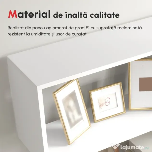 HOMCOM Librarie de Design Modern Rafturi Alb, 80x23x192cm