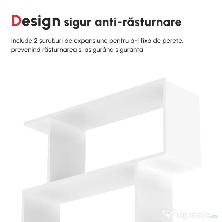 HOMCOM Librarie de Design Modern Rafturi Alb, 80x23x192cm