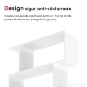 HOMCOM Librarie de Design Modern Rafturi Alb, 80x23x192cm 
