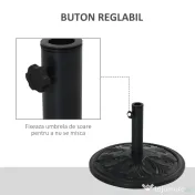 Outsunny Baza Rotunda Umbrela 13 kg HDPE + Beton