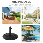 Outsunny Baza Rotunda Umbrela 13 kg HDPE + Beton