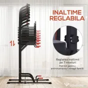 HOMCOM Bară de Tracțiuni Reglabilă pentru Fitness, Aparat Multifuncțional cu Cadru din Oțel, Max. 120 kg 