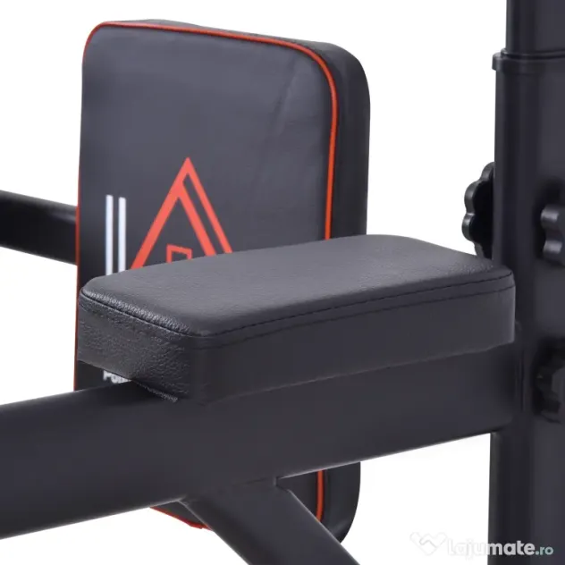 HOMCOM Bară de Tracțiuni Reglabilă pentru Fitness, Aparat Multifuncțional cu Cadru din Oțel, Max. 120 kg