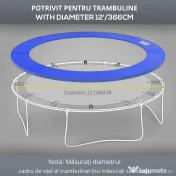 HOMCOM Protecție Margine pentru Trambulină, Ø366x1.5 cm, Albastru