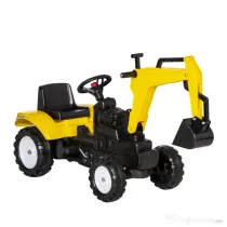 Homcom Excavator Copii cu Pedale – Claxon, Cupa Mobila & Distractie Activa
