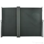 Outsunny Prelată Laterală Retractabilă cu Mâner, Separator Grădină din Metal și Poliester 180 g/m², Anti UV, pentru Intimitate în Exterior, pentru Balcon sau Grădină, 600x180 cm, Gri