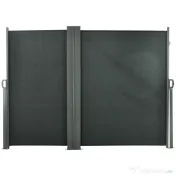 Outsunny Prelată Laterală Retractabilă cu Mâner, Separator Grădină din Metal și Poliester 180 g/m², Anti UV, pentru Intimitate în Exterior, pentru Balcon sau Grădină, 600x180 cm, Gri 