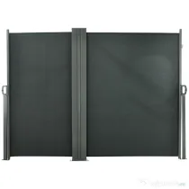 Outsunny Prelată Laterală Retractabilă cu Mâner, Separator Grădină din Metal și Poliester 180 g/m², Anti UV, pentru Intimitate în Exterior, pentru Balcon sau Grădină, 600x180 cm, Gri