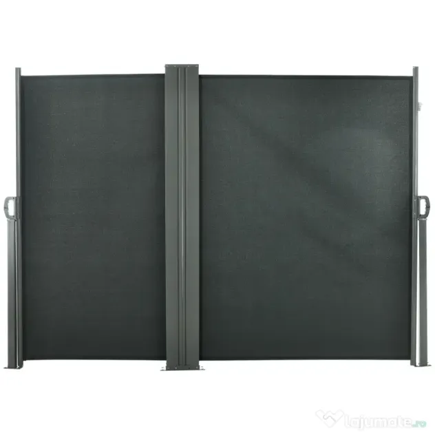 Outsunny Prelată Laterală Retractabilă cu Mâner, Separator Grădină din Metal și Poliester 180 g/m², Anti UV, pentru Intimitate în Exterior, pentru Balcon sau Grădină, 600x180 cm, Gri