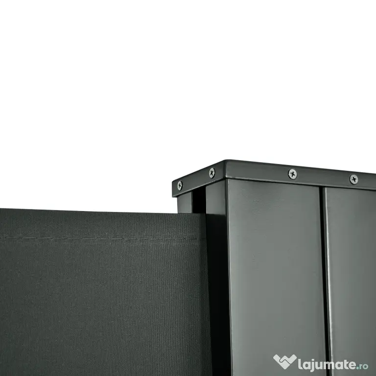 Outsunny Prelată Laterală Retractabilă cu Mâner, Separator Grădină din Metal și Poliester 180 g/m², Anti UV, pentru Intimitate în Exterior, pentru Balcon sau Grădină, 600x180 cm, Gri